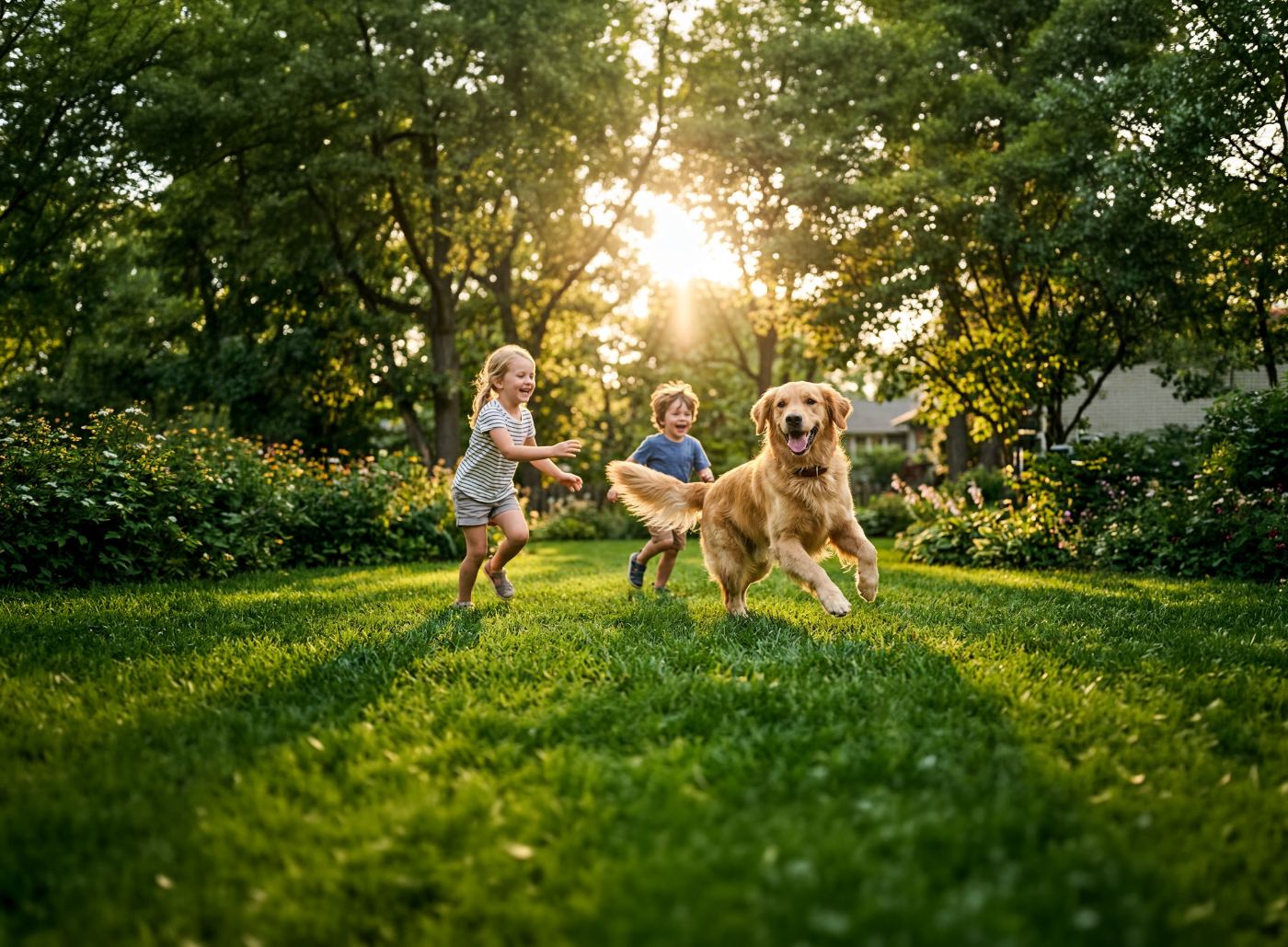 Ein aktiver Hund beim Spielen unterwegs