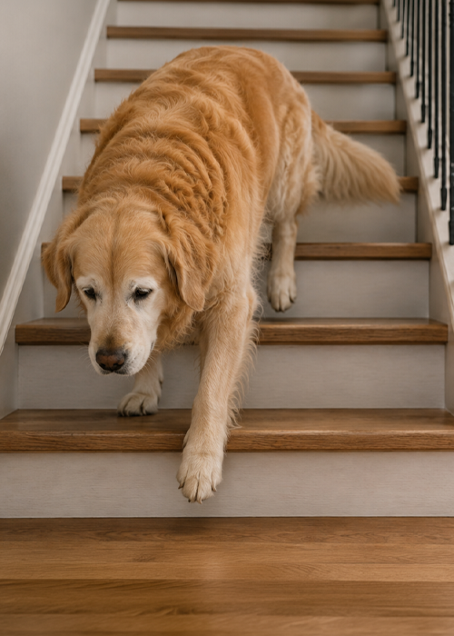 Vorsichtig auf Treppen